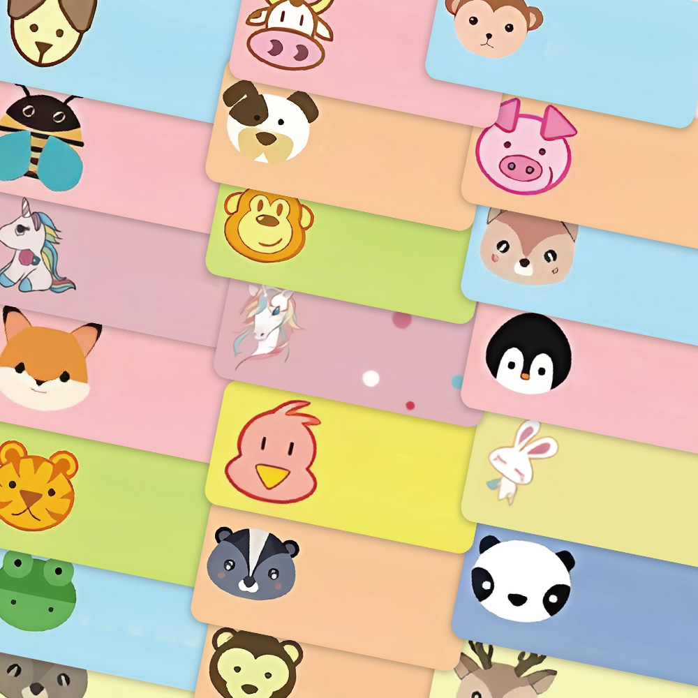 Sticker Luggage Decorative - 50 個漫画名前ステッカーかわいい動物デカール日記荷物スクラップブック封筒ラベル装飾ステッカー学生報酬ギフト