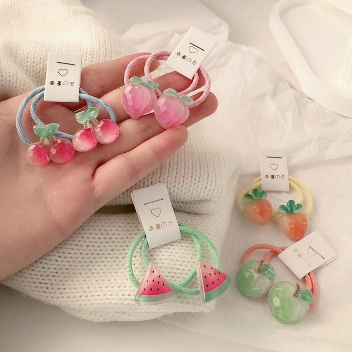 Travel Accessories With Toddler - キッズキャロットヘアタイ 5ペア 滑り止め弾性ヘアバンド 女の子用 ソフトフルーツヘアアクセサリー 幼児用