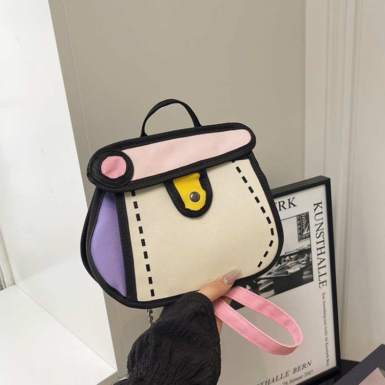 Travel Accessories For Young Women - ニッチでユニークなデザインの漫画キャンバスハンドバッグ、キュートなアニメチェーンクロスボディバッグ、若い女性向けのファッショナブルなデイリートラベルアクセサリー