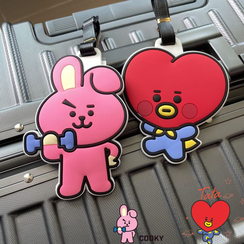 Travel Accessories Store - BT21のかわいいキャラクターキーホルダー、カワイイユニセックス荷物タグ、機内持ち込みや預け入れ荷物用、紛失防止ギフト、アニメグッズ