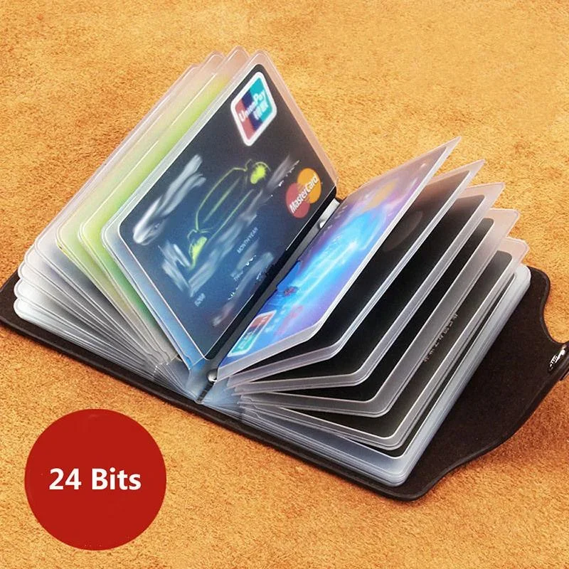 Travel Wallet Slim - 名刺ホルダー盗難防止 ID クレジットカードホルダーファッション女性の 24 カードスリム PU