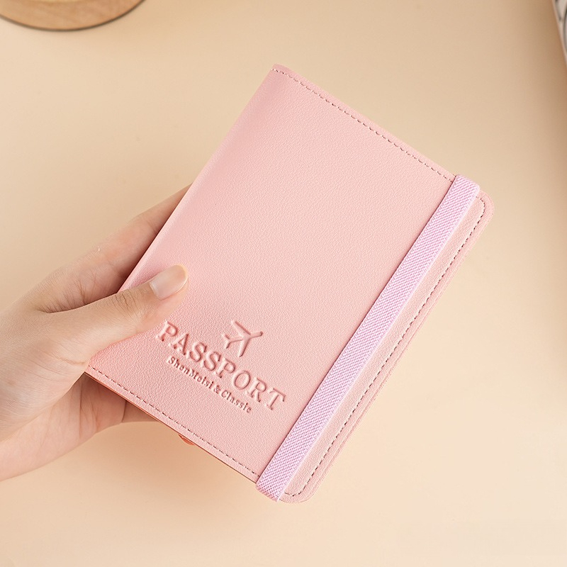 Travel Wallet Slim - PUレザーパスポートカバー、多機能トラベルドキュメントホルダー、RFIDブロッキングカードウォレットケース、スリムパスポートプロテクタースリーブ