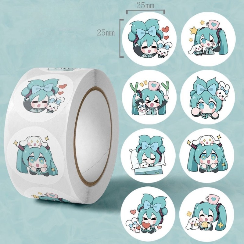 Sticker Luggage Decorative - インスタ映えする可愛い初音ミクステッカー、漫画風装飾シール、日記、水筒、荷物、デスクトップ用