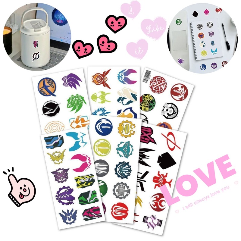 Sticker Luggage Decorative - 60 枚の仮面ライダーロゴステッカークリエイティブデカール防水ラップトップ電話荷物ノートブックスクラップブック装飾用