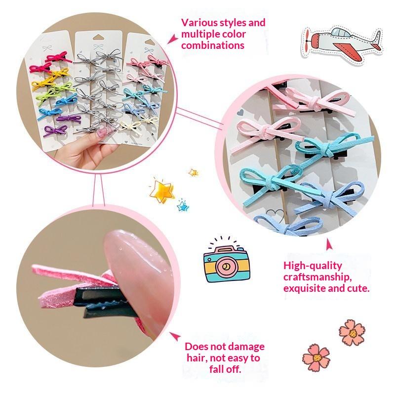 10個入り、かわいらしいリボンヘアクリップ。カラフルで愛らし - Travel Accessories With Toddler のレビューと価格