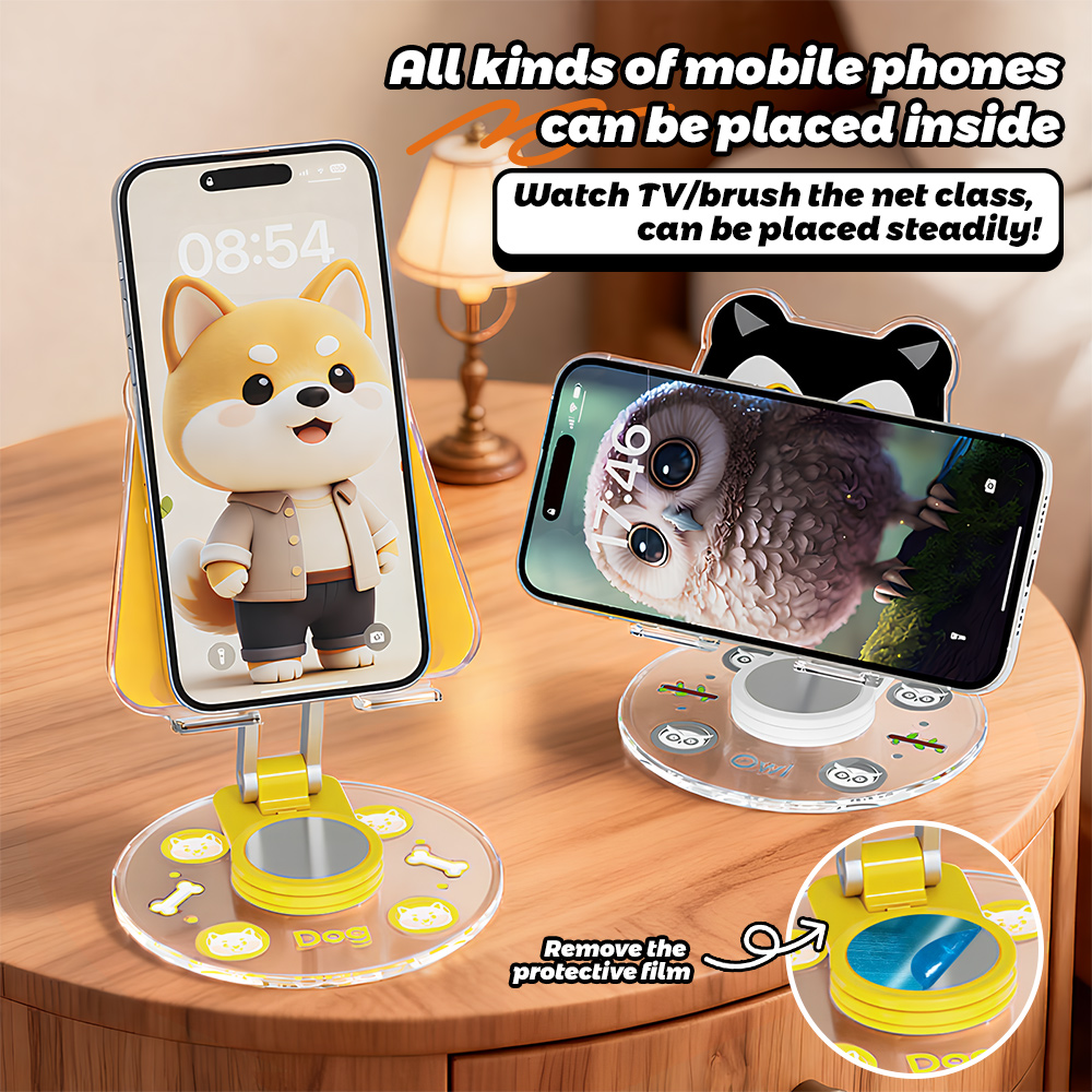 かわいい動物電話スタンド 360 回転可能折りたたみ式デスク - Travel Accessories Online のレビューと価格