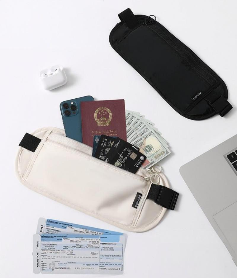 隠しポケット付きの旅行用ウエストポーチ。ナイロン製で軽量、ス - Travel Wallet Slim のレビューと価格