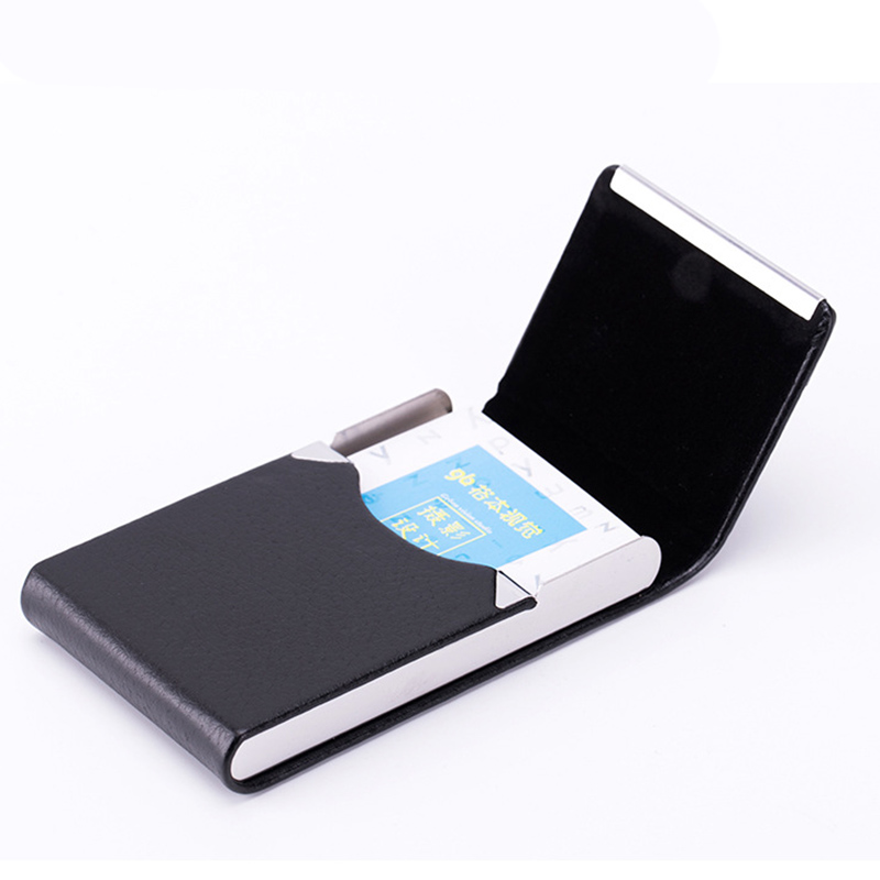 男性用名刺入れ,スリム,ブラック,1ピース,合成皮革,金属ポ - Travel Wallet Slim のレビューと価格