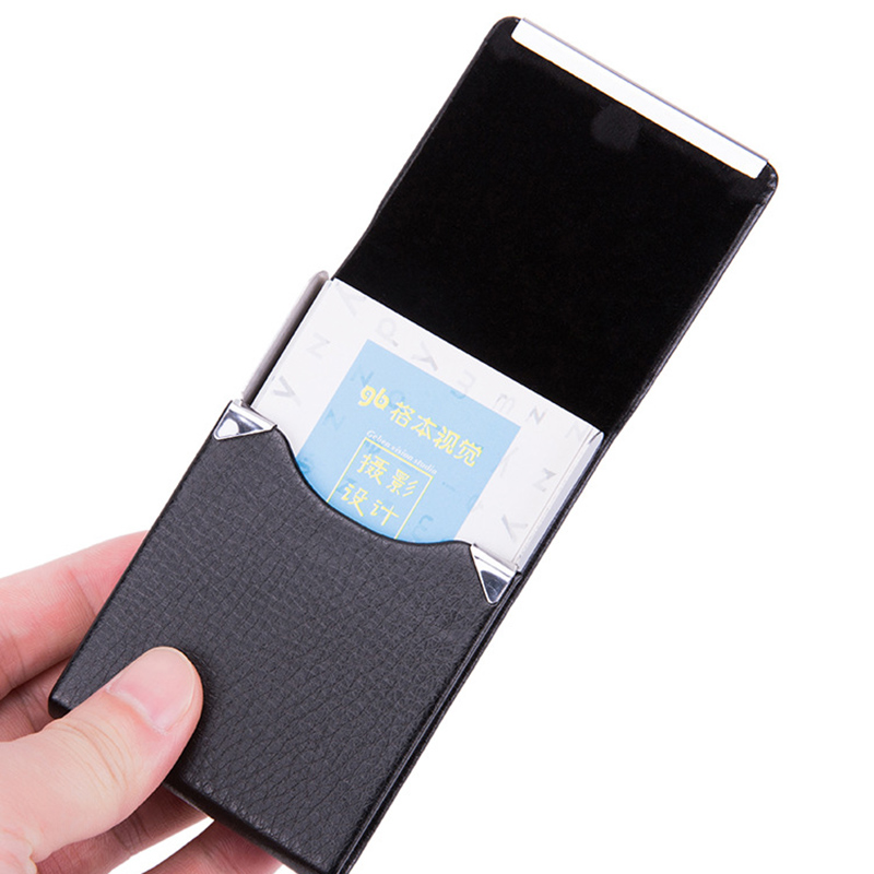 男性用名刺入れ,スリム,ブラック,1ピース,合成皮革,金属ポ - Travel Wallet Slim のレビューと価格