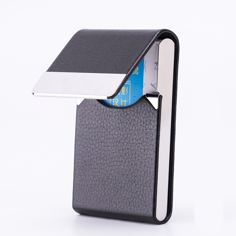 男性用名刺入れ,スリム,ブラック,1ピース,合成皮革,金属ポ - Travel Wallet Slim のレビューと価格