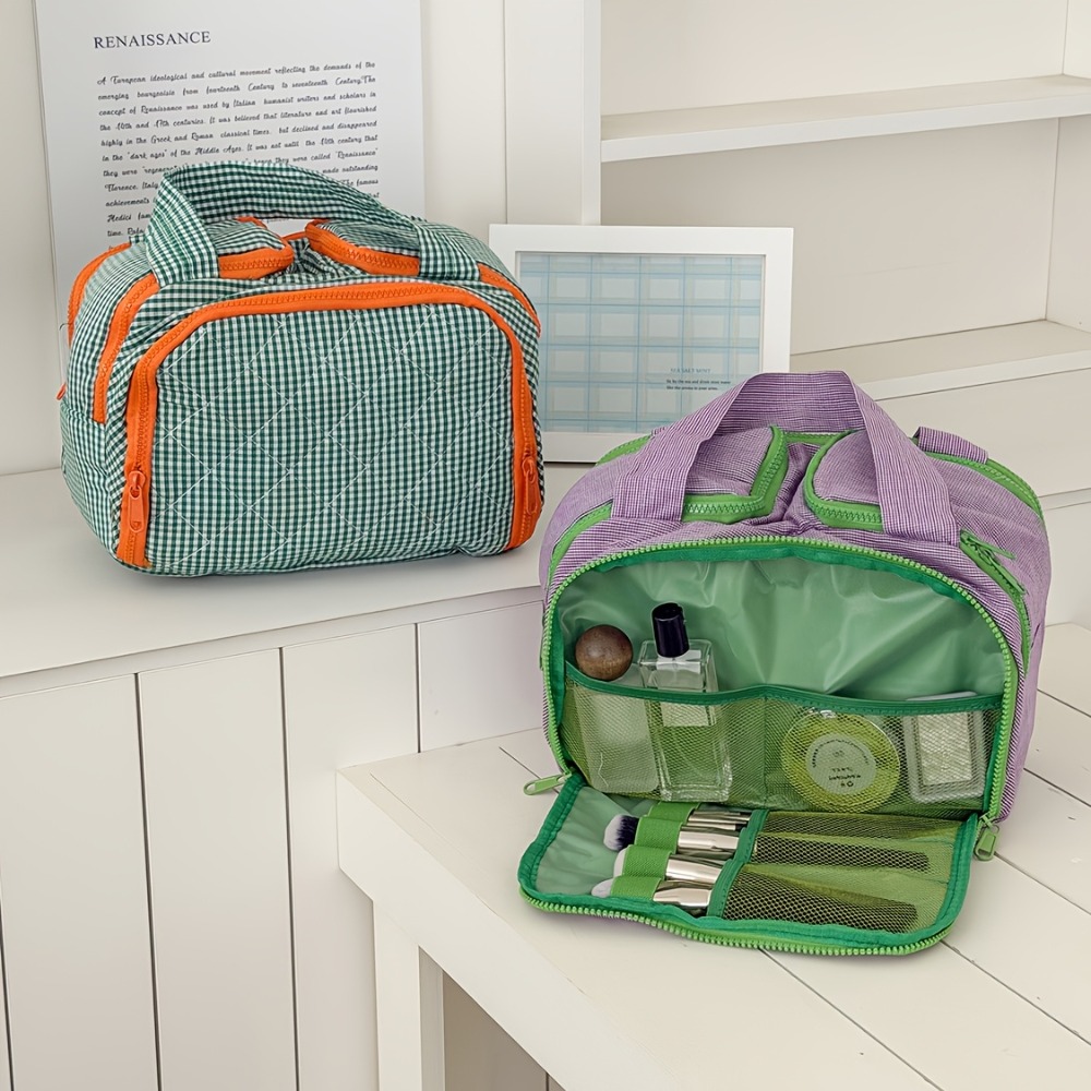 大容量のハンドバッグ型メイクブラシ収納ケース。複数のファスナ - Travel Accessories Toiletries のレビューと価格