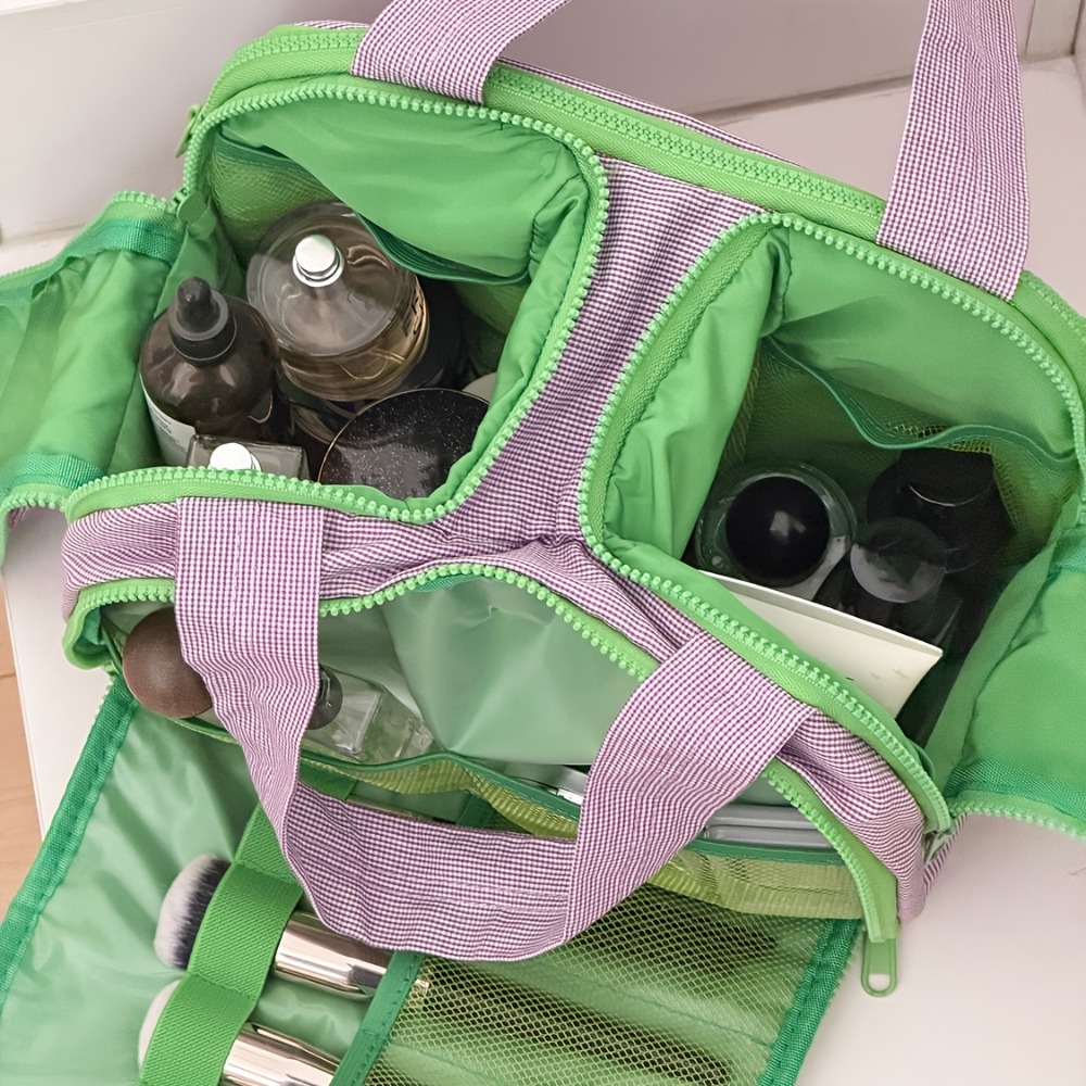 大容量のハンドバッグ型メイクブラシ収納ケース。複数のファスナ - Travel Accessories Toiletries のレビューと価格