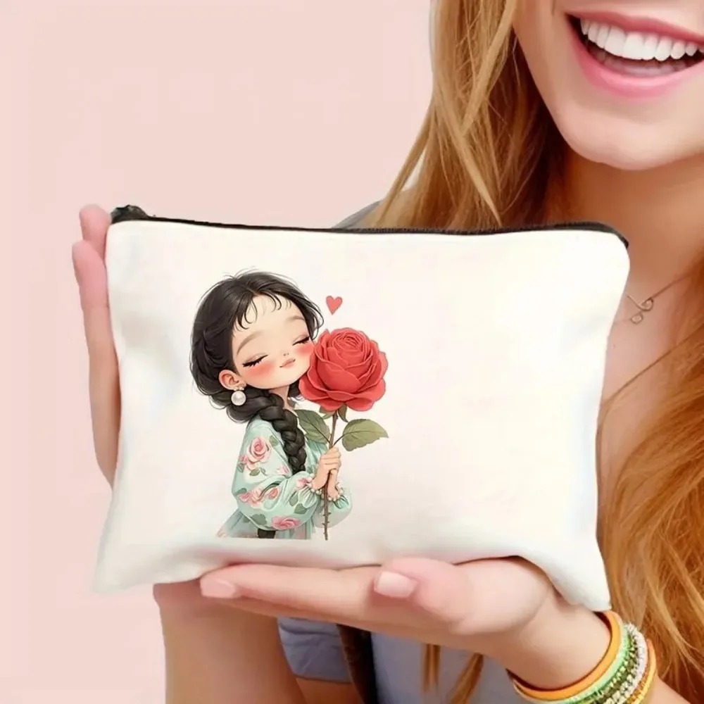 ヴィンテージシックな化粧バッグ ジッパー開閉 大容量 女の子 - Travel Accessories Toiletries のレビューと価格