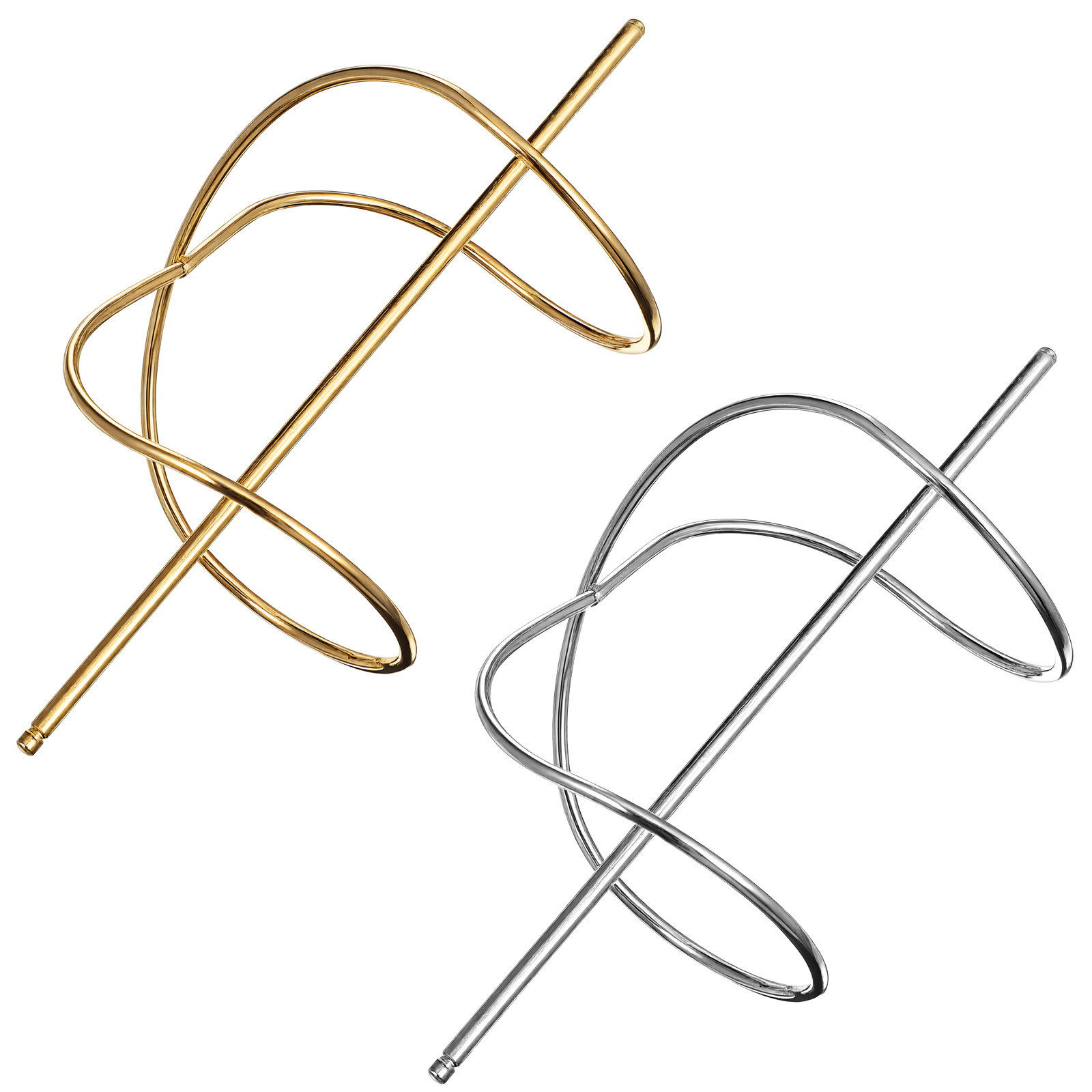 2個入り、ゴールドの金属製ヘアバンホルダー、X字型スライド式 - Travel Accessories Present のレビューと価格