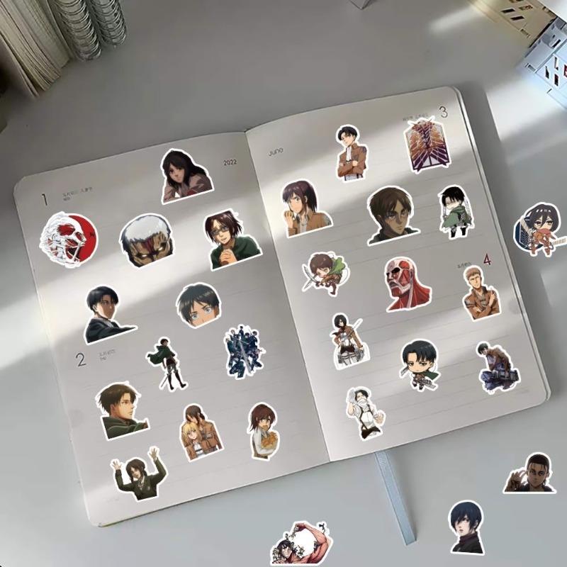 60枚入り 進撃の巨人 アニメステッカー かわいい 防水デカ - Sticker Luggage Decorative のレビューと価格