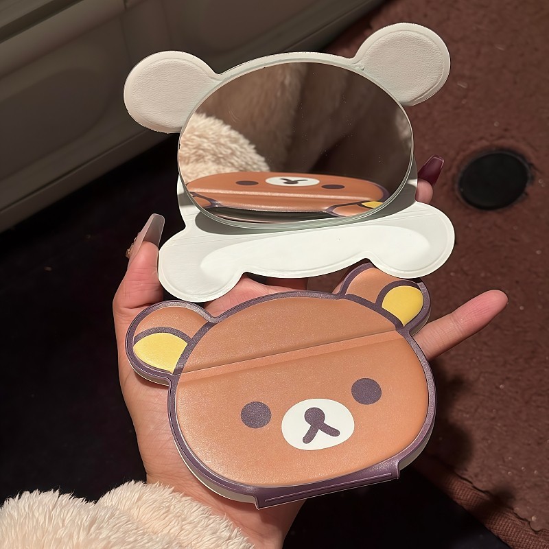 リラックマ折りたたみ化粧鏡かわいいシンプルなポータブル手持ち - Travel Accessories Girly のレビューと価格
