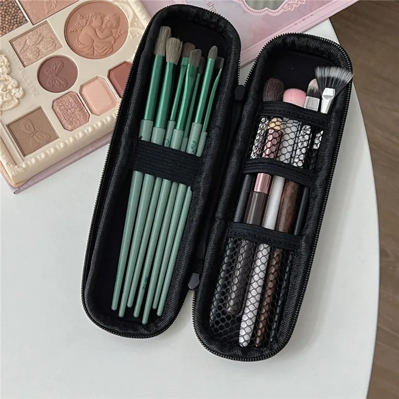 1pc 黒化粧品バッグ防水ダブルジッパー化粧ブラシケース女性 - Travel Accessories Toiletries のレビューと価格