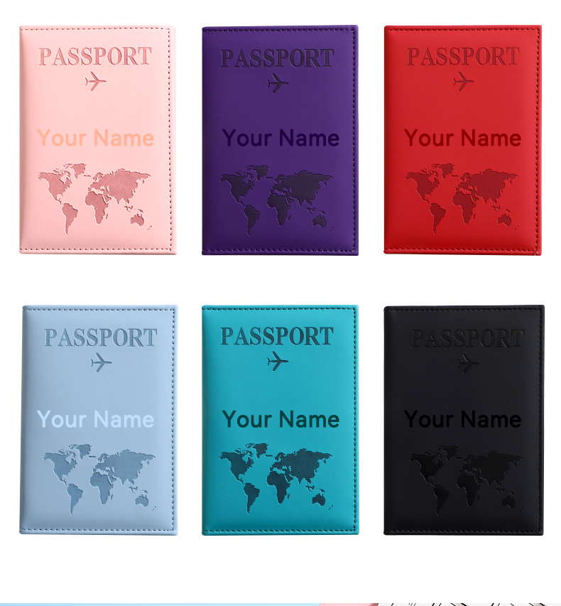 名前入りカスタムパスポートカバー、PUレザー製パスポートホル - Travel Wallet Slim のレビューと価格