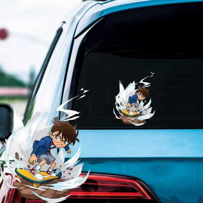名探偵コナン漫画スケートボードステッカー、防水デカール、車、 - Sticker Luggage Decorative のレビューと価格