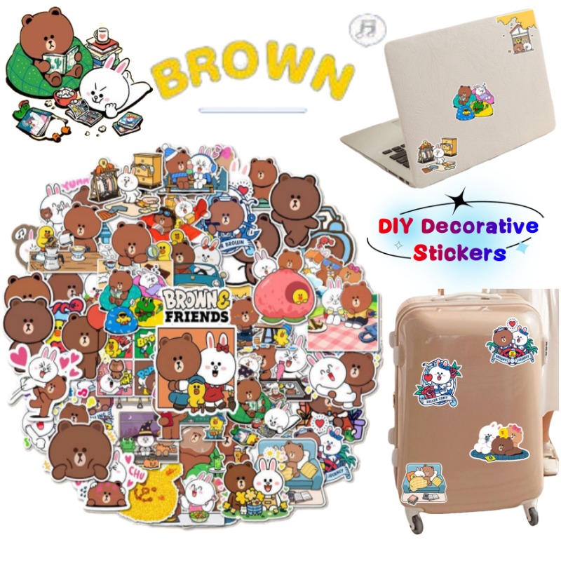 LINE FRIENDS ブラウン・コニー・サリー アニメ風 - Sticker Luggage Decorative のレビューと価格