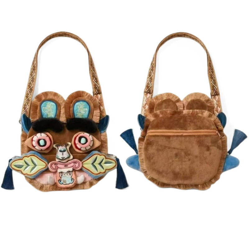 中国風フェイクファーぬいぐるみバッグ虎の頭子供クロスボディシ - Travel Accessories With Toddler のレビューと価格