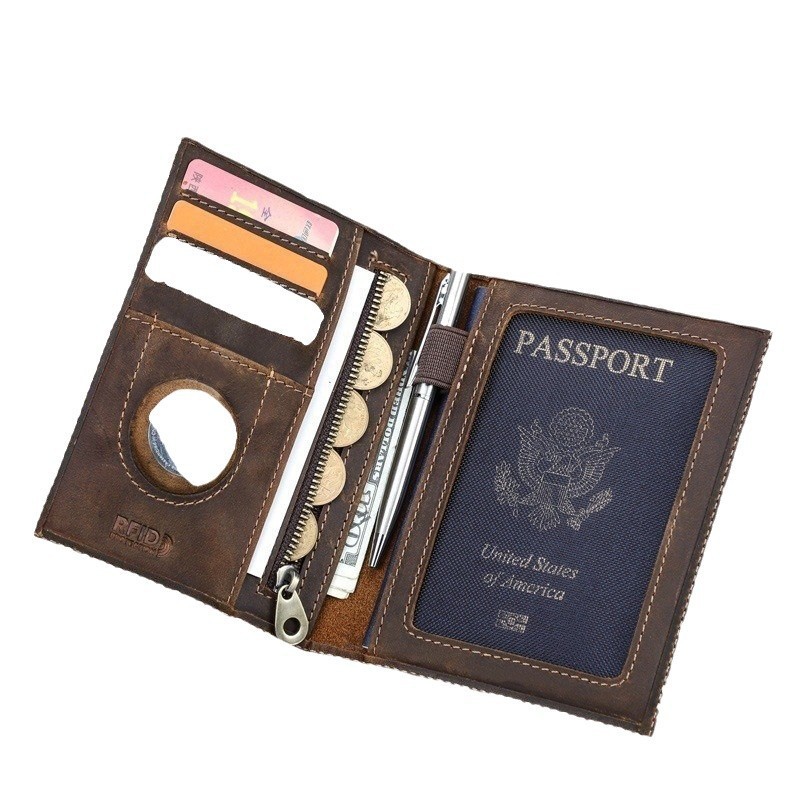本革のミニマリストウォレット,パスポートホルダー,パーソナラ - Travel Wallet Slim のレビューと価格