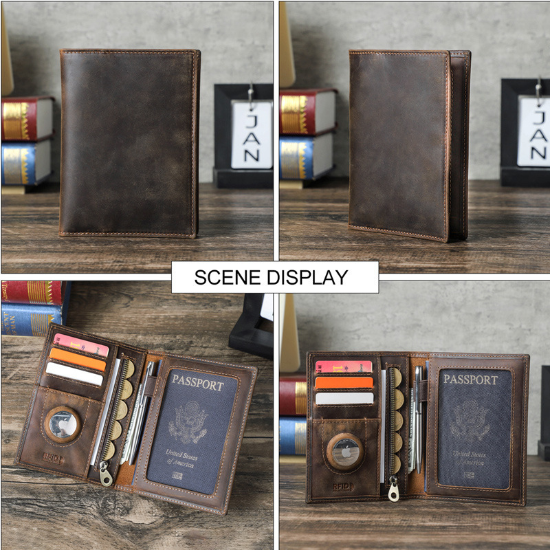 本革のミニマリストウォレット,パスポートホルダー,パーソナラ - Travel Wallet Slim のレビューと価格