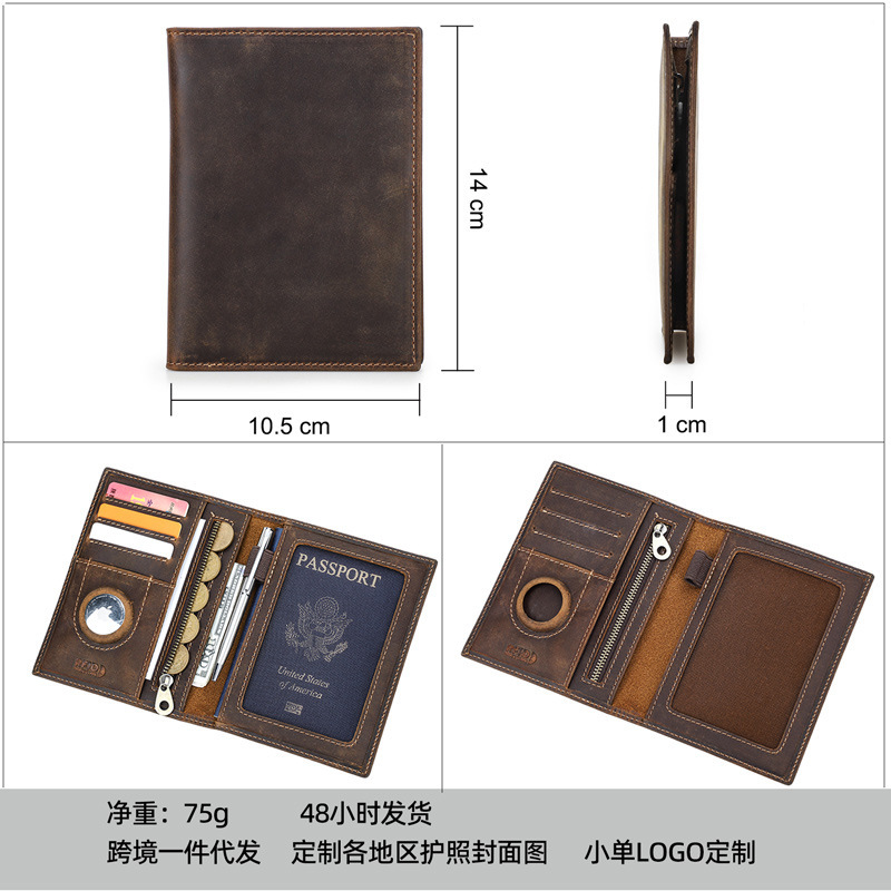本革のミニマリストウォレット,パスポートホルダー,パーソナラ - Travel Wallet Slim のレビューと価格