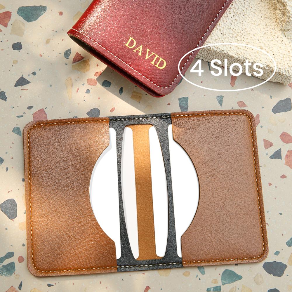 パーソナライズされたカスタム名入り二つ折りレザーカードウォレ - Travel Accessories Present のレビューと価格