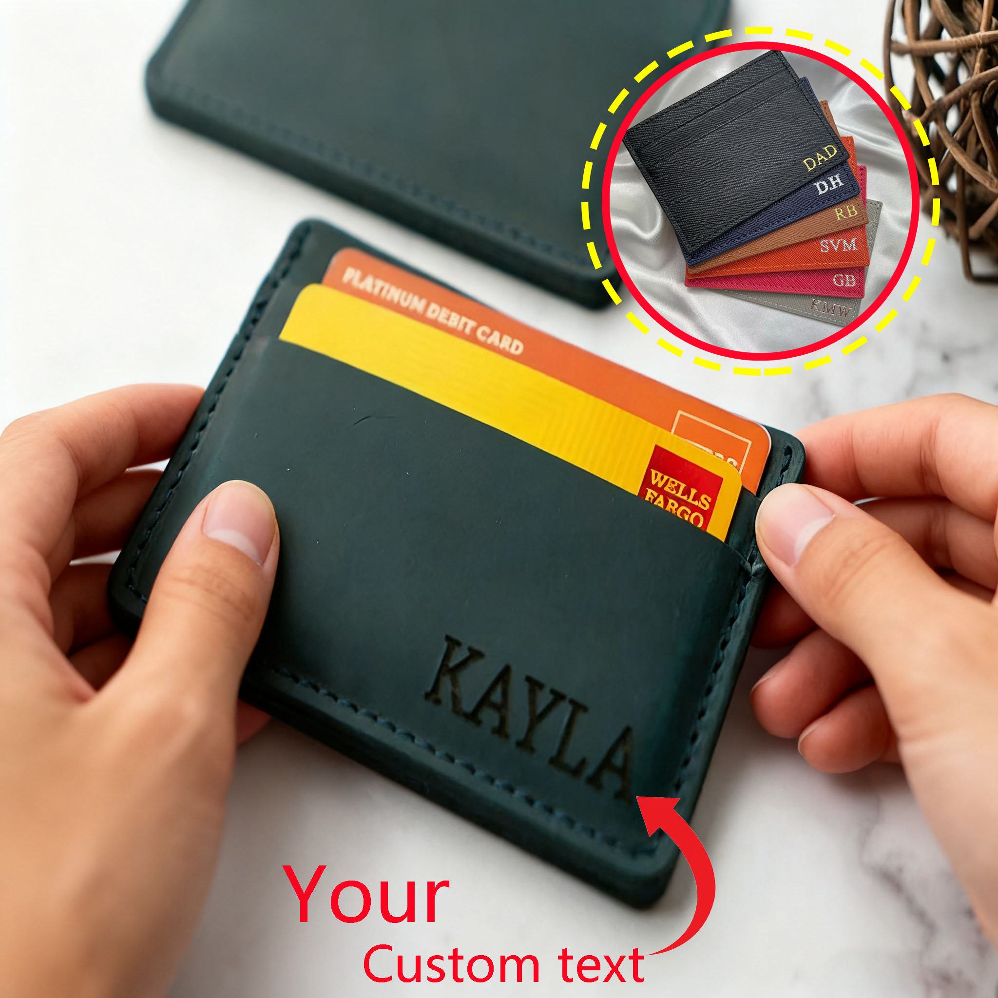 カスタム高級レザーIDカードホルダー、多スロット薄型カードケ - Travel Wallet Slim のレビューと価格